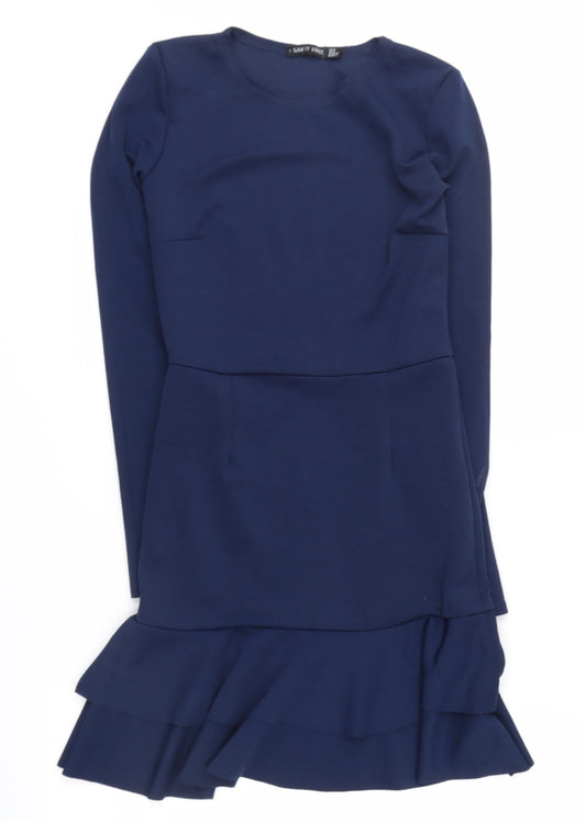 I SAW IT FIRST Womens Blue   Shirt Dress  Size 8