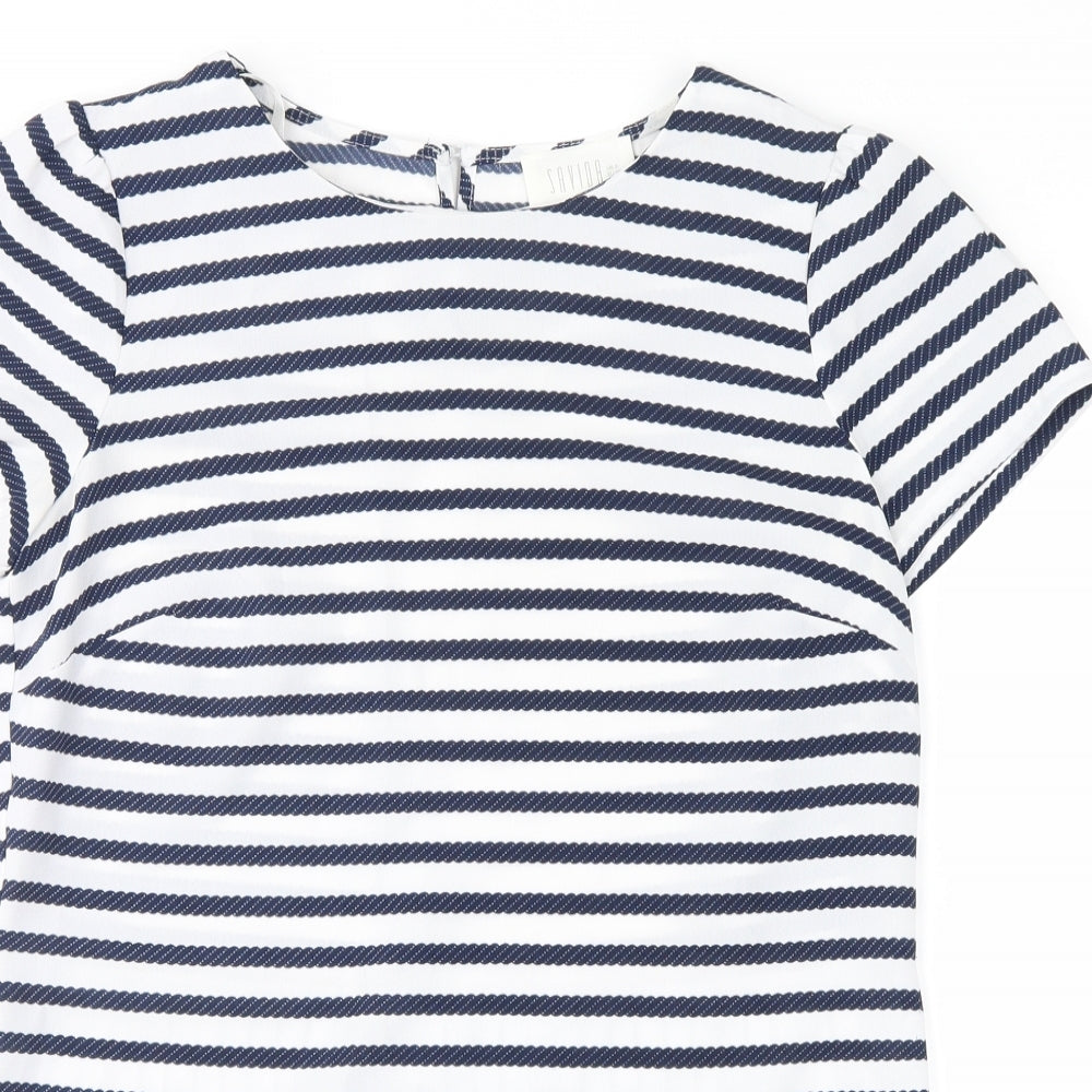 Womens UK Size 8 savida Blue Basic T-Shirt