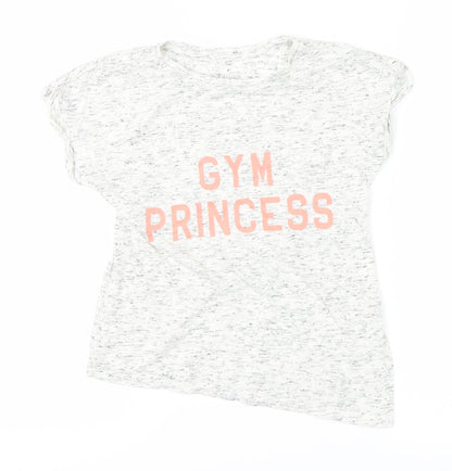 souluxe Girls Grey   Basic T-Shirt Size 8-9 Years  - gym princess