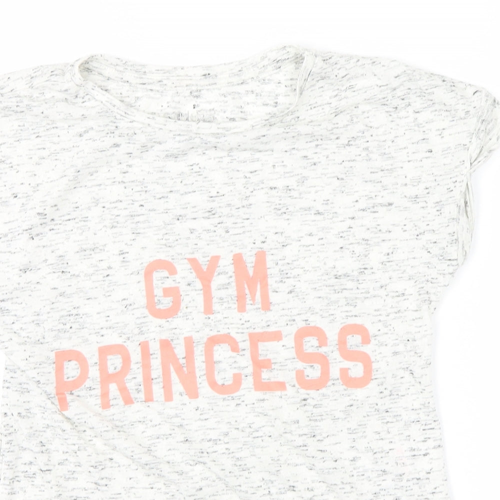 souluxe Girls Grey   Basic T-Shirt Size 8-9 Years  - gym princess