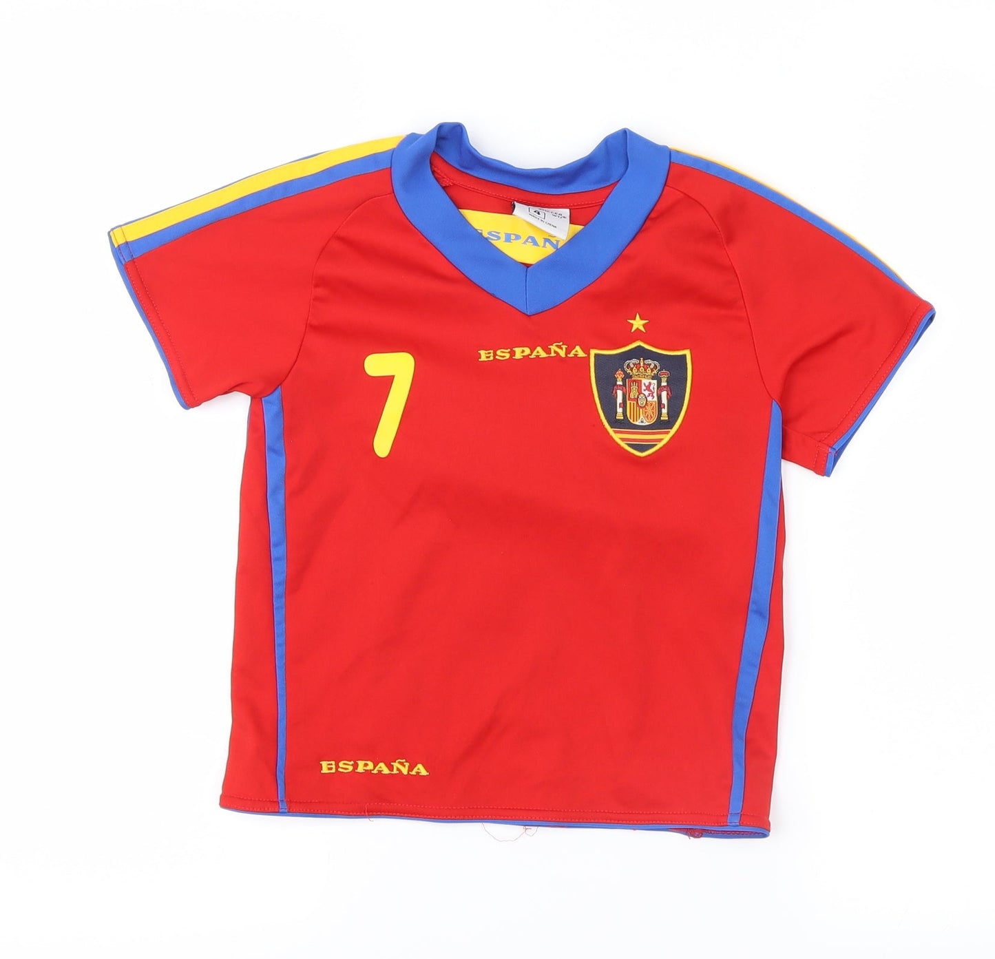 world soccer Boys Red   Basic T-Shirt Size 4 Years  - espana D.Villa