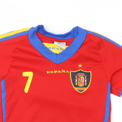 world soccer Boys Red   Basic T-Shirt Size 4 Years  - espana D.Villa