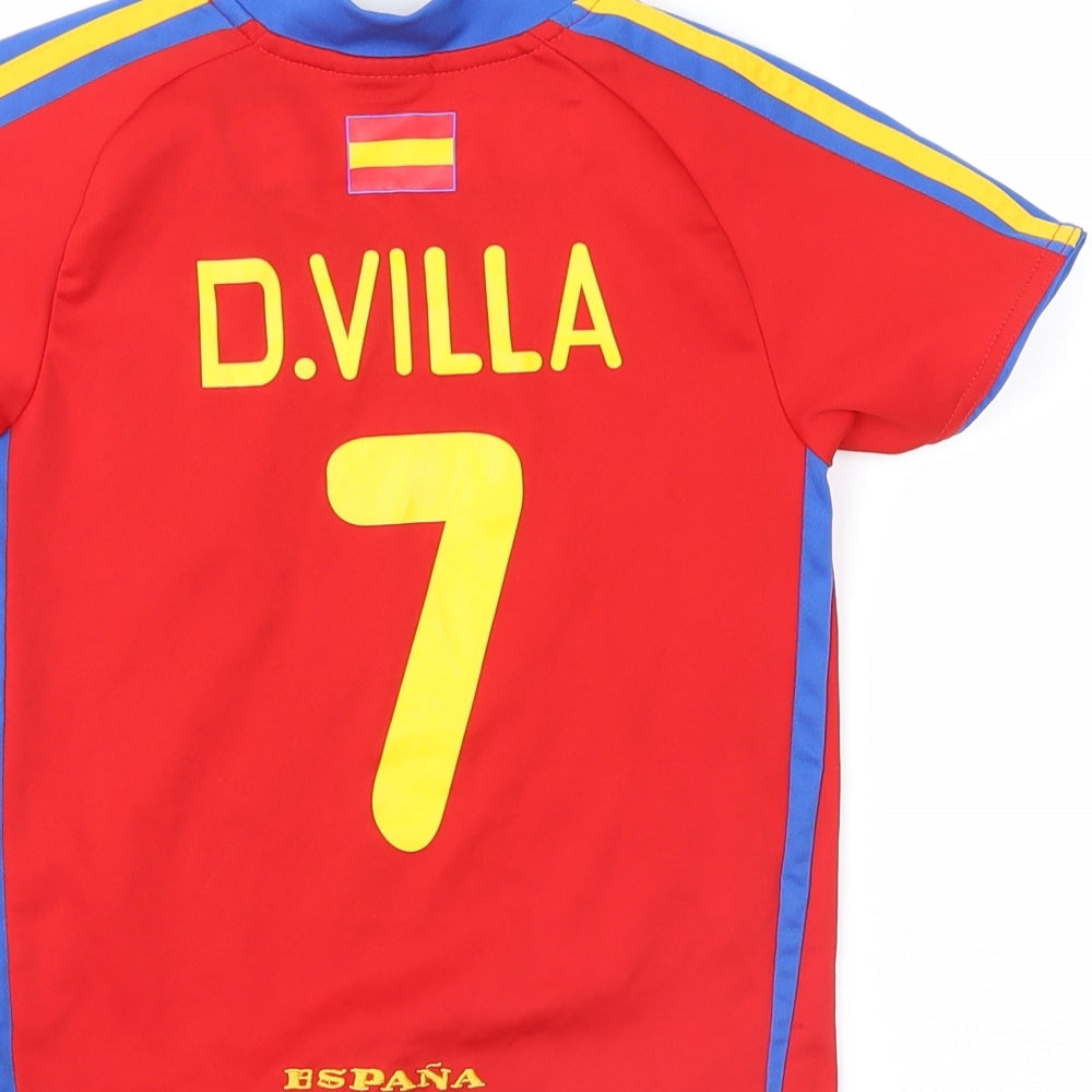 world soccer Boys Red   Basic T-Shirt Size 4 Years  - espana D.Villa