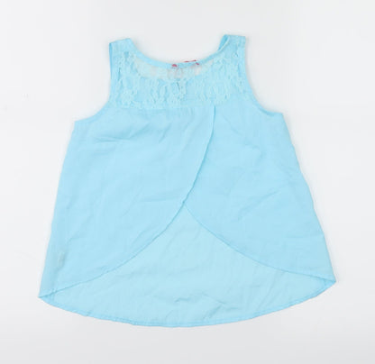 YD Girls Blue   Basic Tank Size 7-8 Years