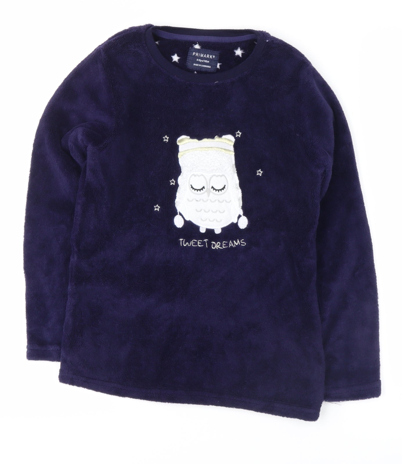 Primark Girls Blue   Top Pyjama Top Size 9-10 Years  - TWEET DREAMS OWL
