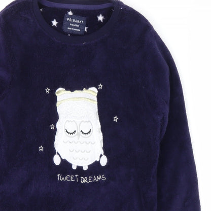 Primark Girls Blue   Top Pyjama Top Size 9-10 Years  - TWEET DREAMS OWL