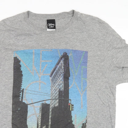 cotton soul Mens Grey    T-Shirt Size M  - new york