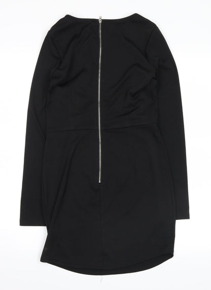 Yoins Womens Black   Shirt Dress  Size 10