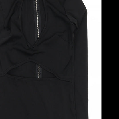 Yoins Womens Black   Shirt Dress  Size 10