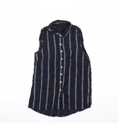 Womens UK Size 8 Atmosphere Blue Basic Button-Up
