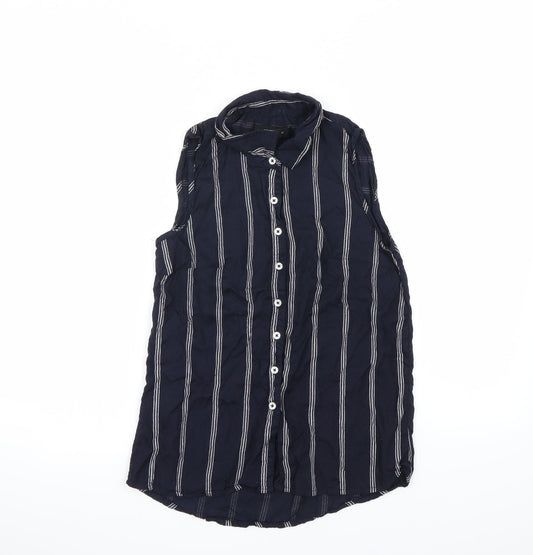 Womens UK Size 8 Atmosphere Blue Basic Button-Up