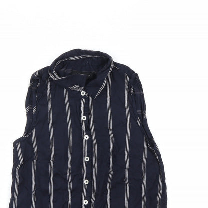 Womens UK Size 8 Atmosphere Blue Basic Button-Up