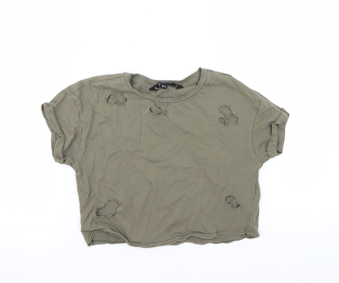 New Look Girls Green   Cropped T-Shirt Size 10-11 Years
