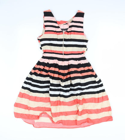 Dorothy Perkins Womens Multicoloured Striped  Fit & Flare  Size 10