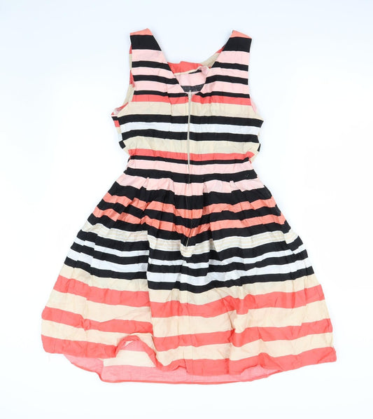 Dorothy Perkins Womens Multicoloured Striped  Fit & Flare  Size 10
