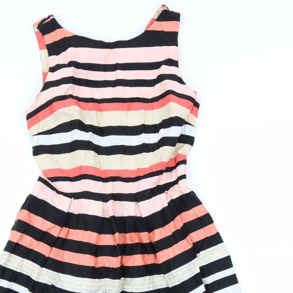 Dorothy Perkins Womens Multicoloured Striped  Fit & Flare  Size 10
