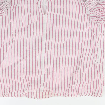 F&F Girls White Striped  Basic Blouse Size 10 Years