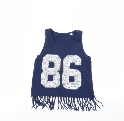Preworn Girls Blue   Basic Tank Size 7-8 Years