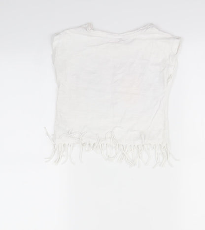 Nutmeg Girls White   Basic T-Shirt Size 6 Years