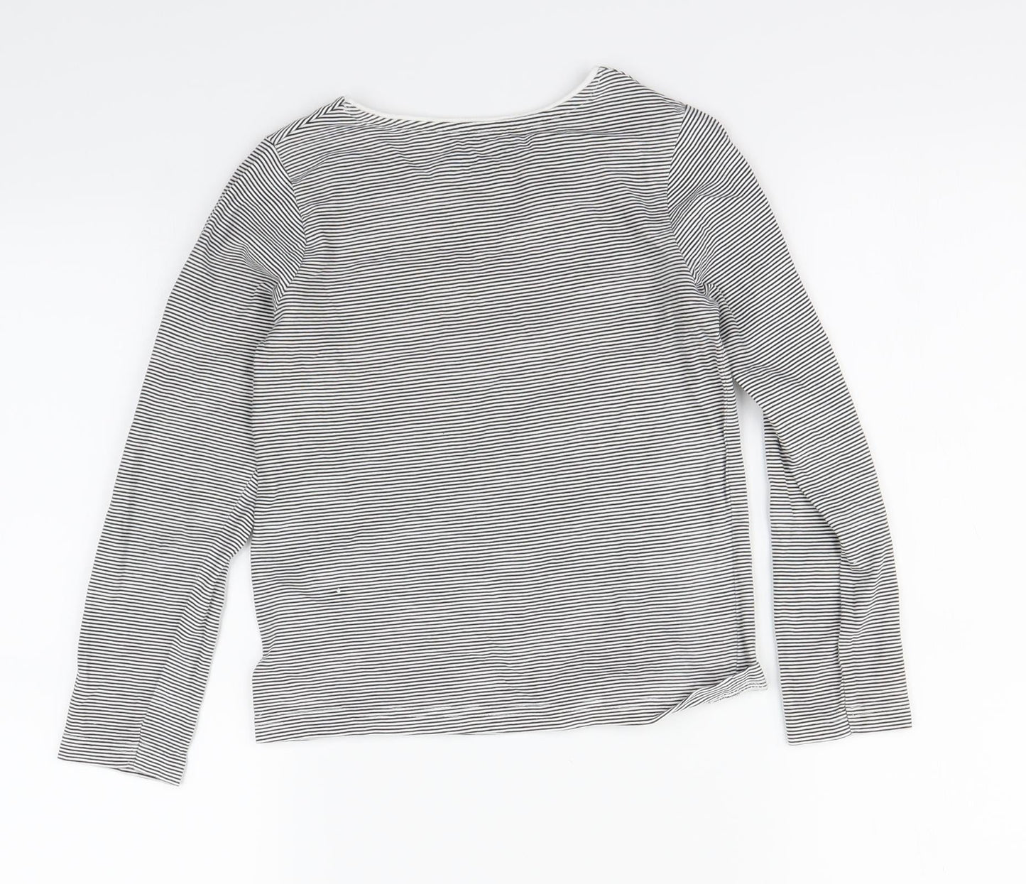 Primark Girls Black Striped  Basic T-Shirt Size 7-8 Years