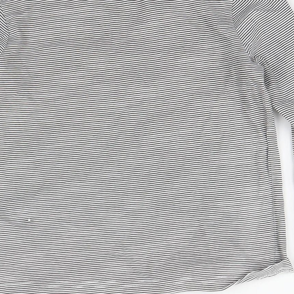 Primark Girls Black Striped  Basic T-Shirt Size 7-8 Years