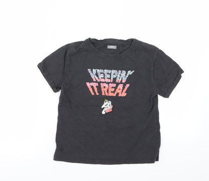 Next  Girls Black   Basic T-Shirt Size 7-8 Years