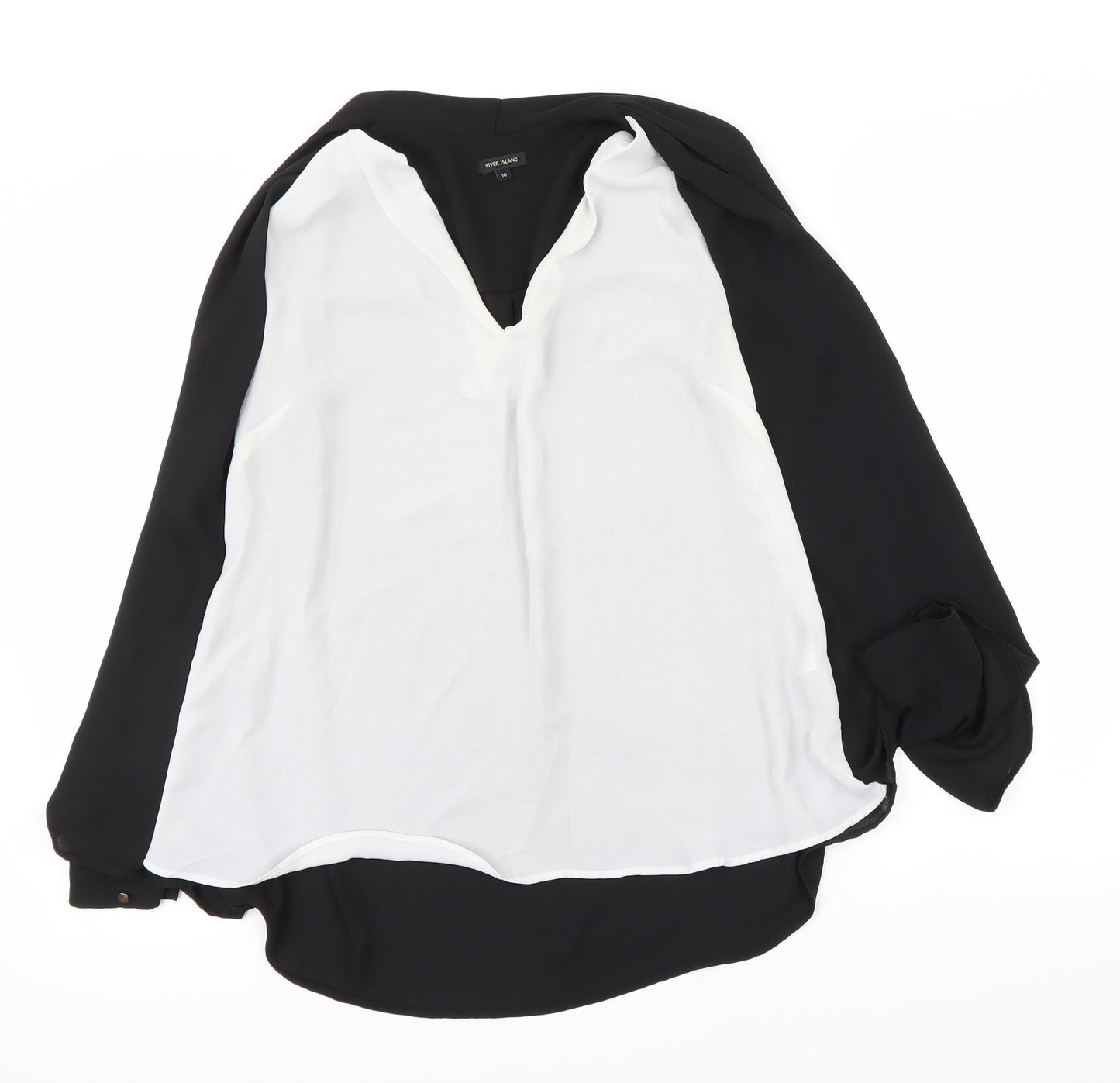 Womens UK Size 10 River Island White Basic Blouse