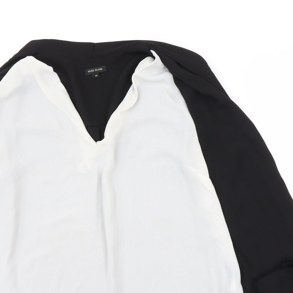 Womens UK Size 10 River Island White Basic Blouse