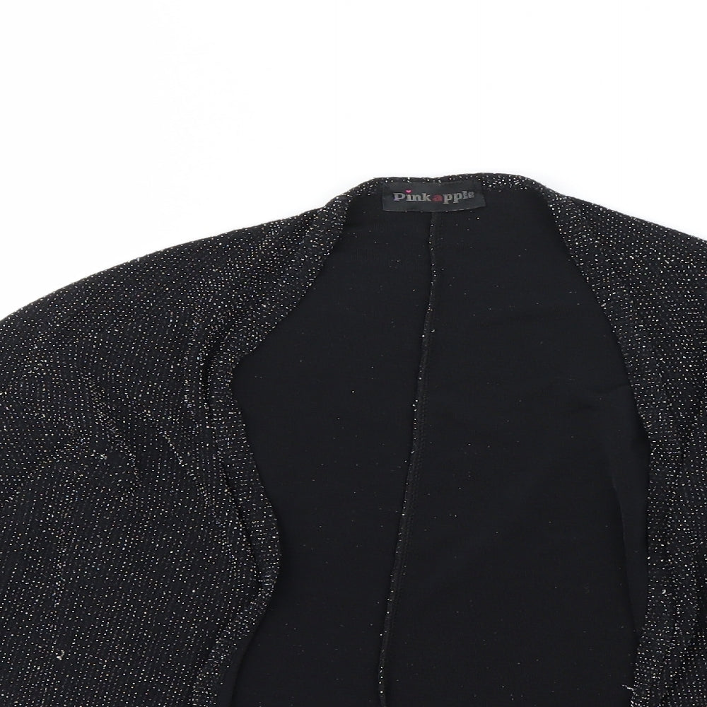 Pink Apple Girls Black   Cardigan Jumper Size 7-8 Years