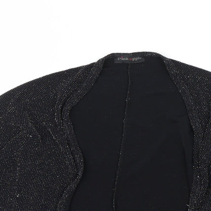 Pink Apple Girls Black   Cardigan Jumper Size 7-8 Years