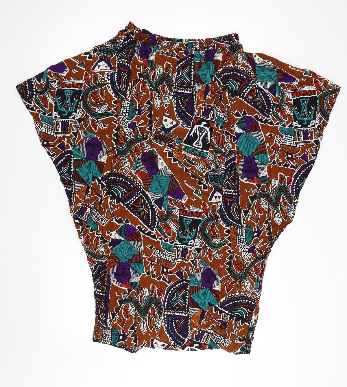 Copperob Womens Multicoloured Geometric  Swing Skirt Size 10