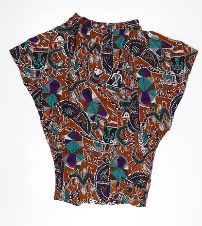 Copperob Womens Multicoloured Geometric  Swing Skirt Size 10