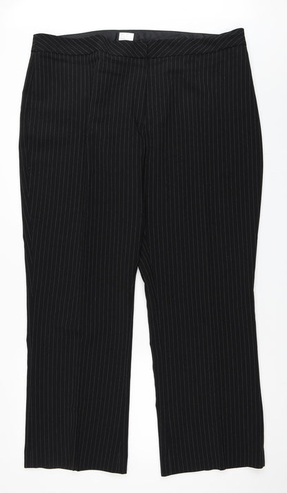 Womens UK Size 22 Agenda Regular Fit  Black Trousers