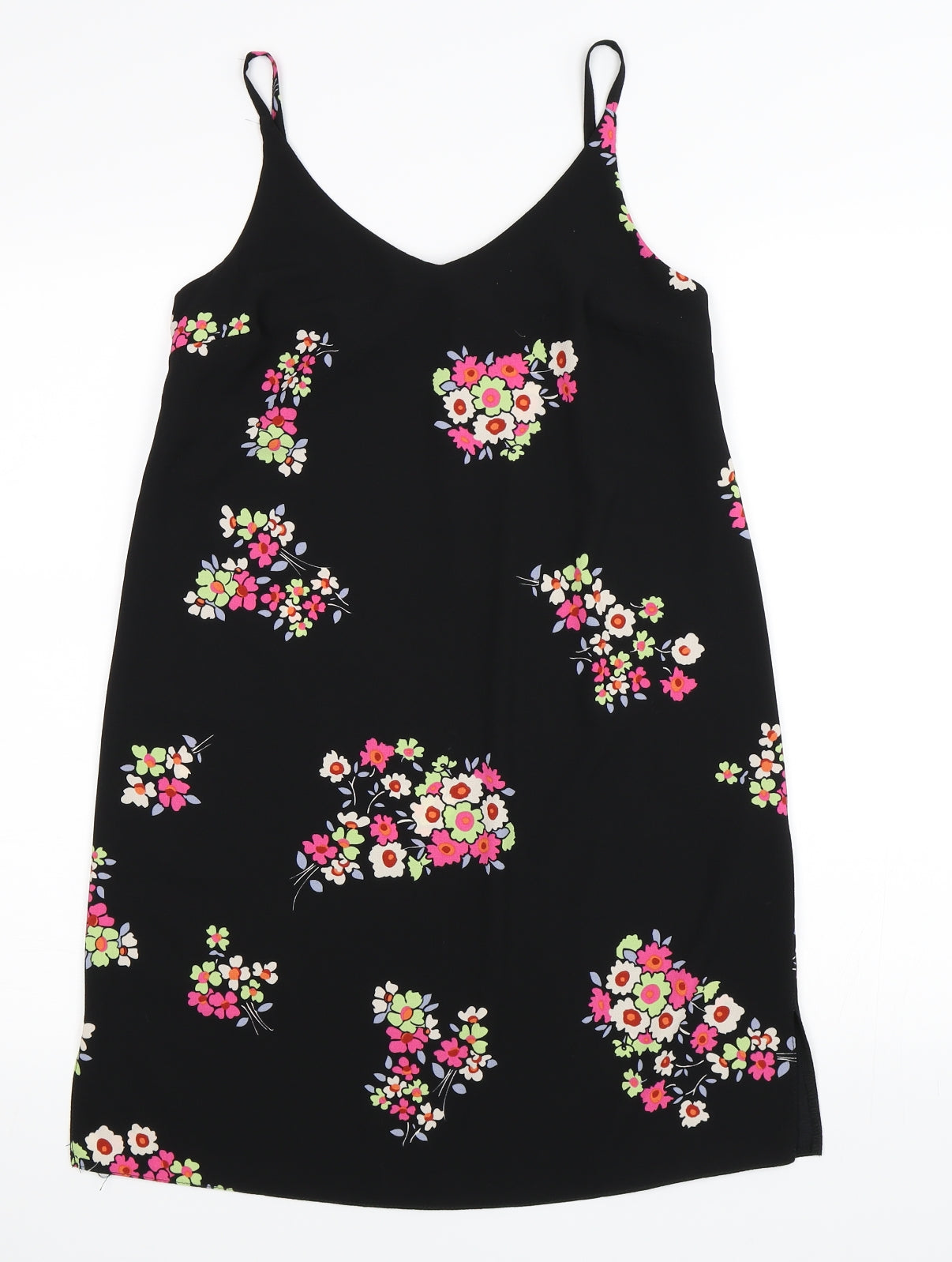 Primark Womens Black Floral  Slip Dress  Size 6