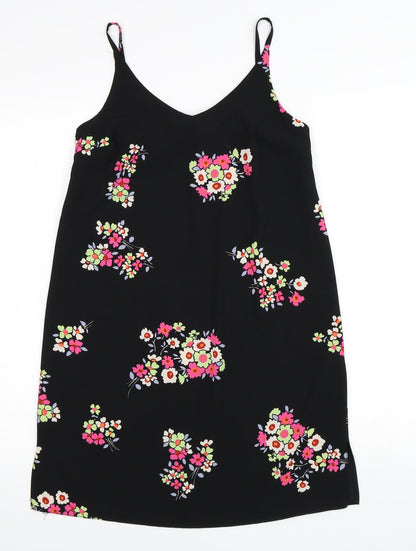 Primark Womens Black Floral  Slip Dress  Size 6