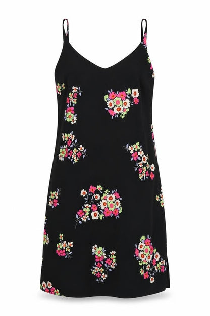 Primark Womens Black Floral  Slip Dress  Size 6