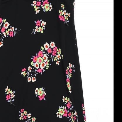 Primark Womens Black Floral  Slip Dress  Size 6