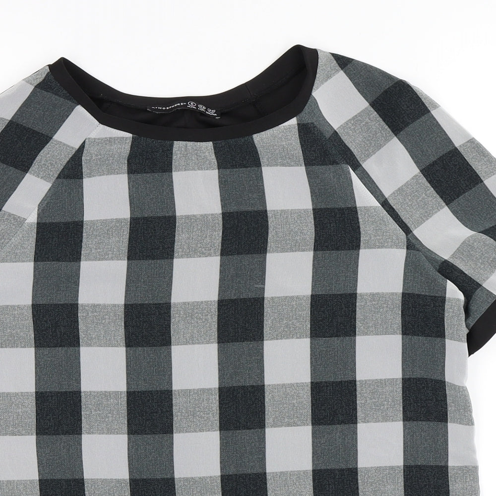 Primark Womens Black Check  Basic T-Shirt Size 6