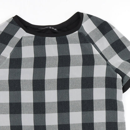 Primark Womens Black Check  Basic T-Shirt Size 6