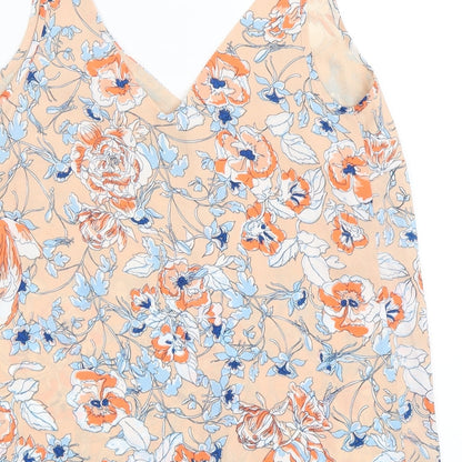Papaya Womens Orange Floral  Camisole T-Shirt Size 8