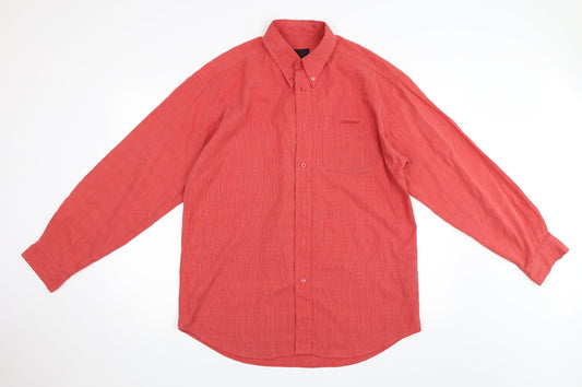 Mens UK Size L Cooper Pink  Button-Up Long Sleeve Casual Shirt