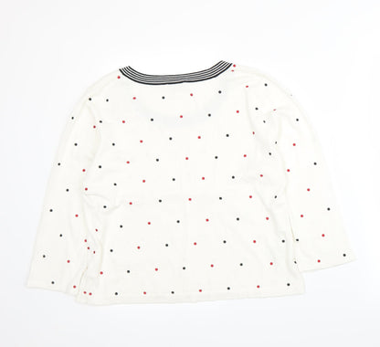 Country Casuals Womens White Polka Dot Pullover Jumper Size XL