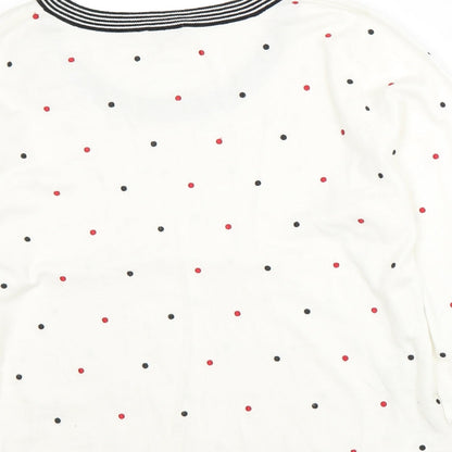 Country Casuals Womens White Polka Dot Pullover Jumper Size XL