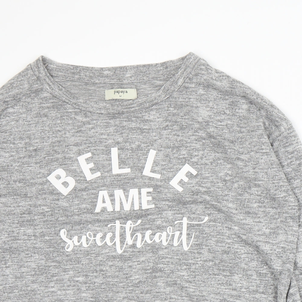 Papaya Womens Grey   Basic T-Shirt Size M