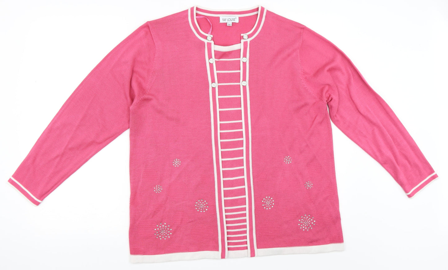 Fay Louise Womens Pink   Pullover Jumper Size XL