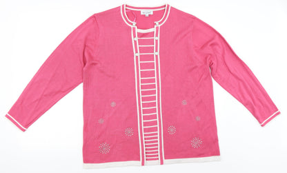 Fay Louise Womens Pink   Pullover Jumper Size XL