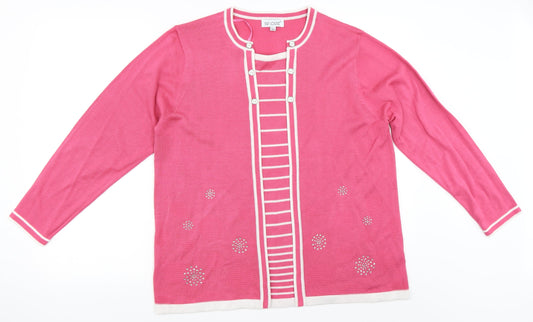 Fay Louise Womens Pink   Pullover Jumper Size XL
