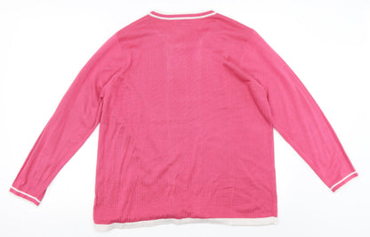 Fay Louise Womens Pink   Pullover Jumper Size XL