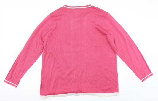 Fay Louise Womens Pink   Pullover Jumper Size XL