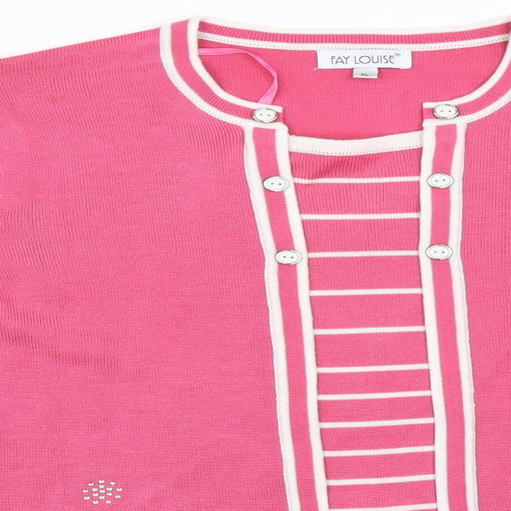 Fay Louise Womens Pink   Pullover Jumper Size XL